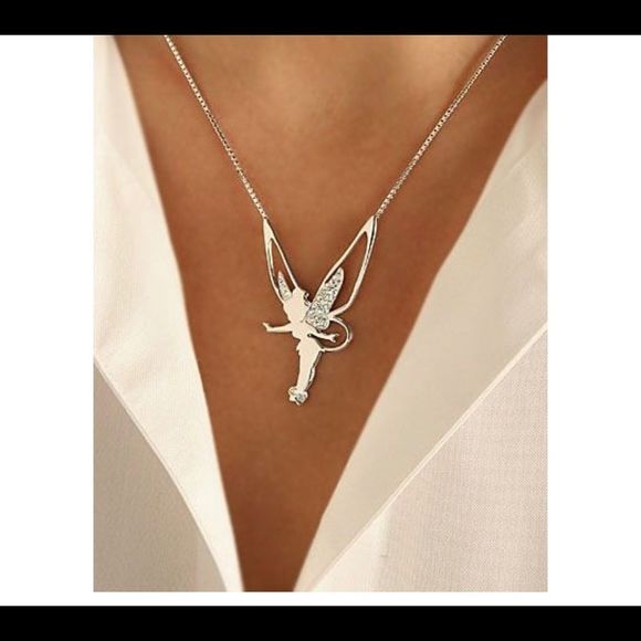 Disney Jewelry - Silver Pretty Tinker Bell Necklace!